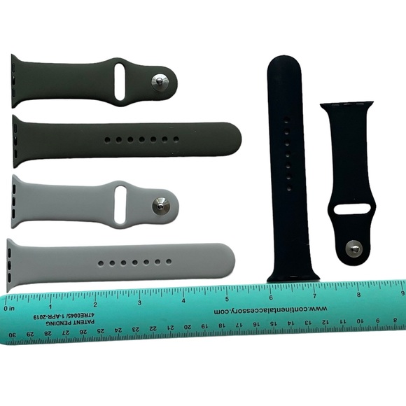 NEW 3 Silicone Sport Band Bundle Apple Watch 38/40/41mm M/L Black Olive Gray - Picture 3 of 7
